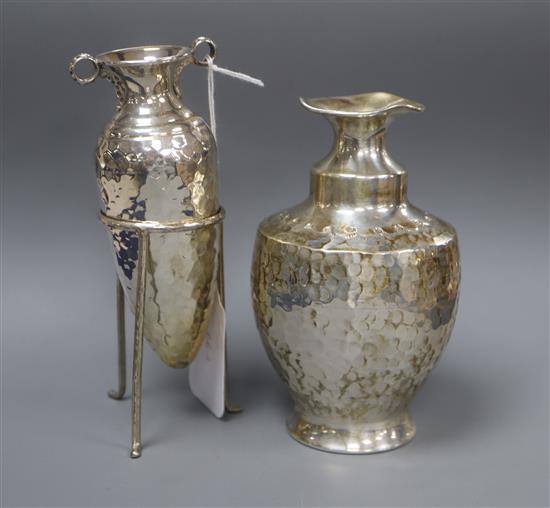 Two silver vases